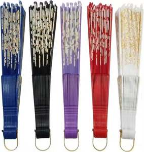 Abanico Plegable Chino de Plástico Hecho a Mano para Bodas y Fiestas, Nuevo Estilo con Diseño de Encaje, Incluye Bolsa y Soporte, Modelo para Recuerdos de Boda - Product Image 4