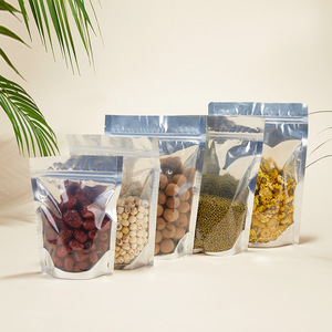 Wholesale Custom <b>Plastic</b> Matte Glossy Mylar Zipper Bags Aluminum Foil Stand up Pouch Ziplock Snack Food Bag with Clear <b>Window</b> - Product Image 1