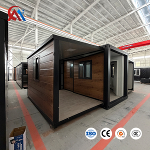 Maison conteneur préfabriquée modulaire pliable à double aile extensible pour chantier, optimisation de l'espace - Product Image 1