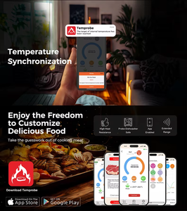 Thông minh Bluetooth kim loại không dây kỹ thuật số nướng với nhiệt độ thời gian thực giám sát nhiệt kế cho thực phẩm và môi trường - Product Image 6