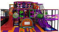 Structure de terrain de jeu intérieur pour enfants de haute qualité, sûre et interactive, avec parcours Ninja Warrior multi-niveaux, mur d'escalade et zone de saut, pour centre commercial