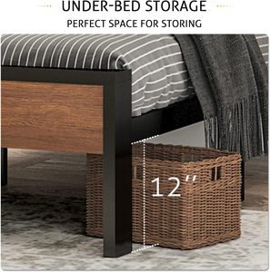 Sommier modulaire moderne en noyer, grand cadre de lit en métal, tête de lit et pied de lit en <span class=keywords><strong>bois</strong></span> pour appartement, chambre à coucher, hôtels - Product Image 3