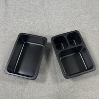 Plateau en plastique PP personnalisé, conteneur alimentaire en plastique PP à 1 ou 3 compartiments, plateau pour repas préparés