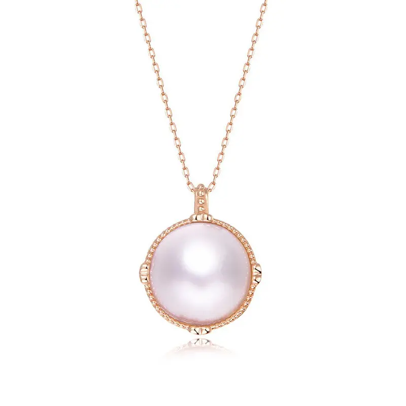 Fashion popular jewelry shell pearl necklace women double-sided Imitation mabe pearl necklace