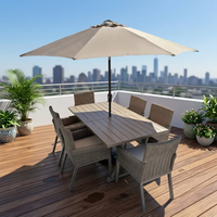 Parasol central de 2,7 m pour terrasse, protection UV, imperméable, idéal pour jardin et marché extérieur