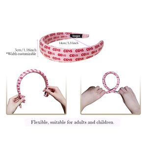 Fascia per <span class=keywords><strong>Capelli</strong></span> Sportiva Personalizzata con Logo, Ampia e Imbottita in <span class=keywords><strong>Spugna</strong></span> per Donne, Nuovo Stile - Product Image 3
