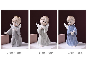 Poco Carino Bianco di Ceramica Statua di Angelo Cherubino Statua con Halos e Le <span class=keywords><strong>Ali</strong></span> - Product Image 6