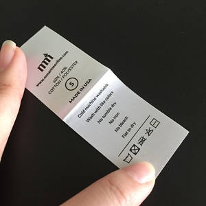 ملصقات عناية بالملابس مخصصة عالية الجودة ورخيصة جداً من الساتان مع شعار العلامة التجارية للغسيل والعناية - Product Image 4