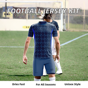 Wholesale Printed Football Jerseys & Shorts for Adults & Kids Retro Style Breathable Quick Dry 100% Polyester Soccer Uniforms - Product Image 2