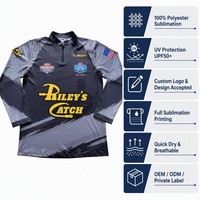 Chemise de pêche personnalisée par sublimation, protection UV, séchage rapide, respirante, uniforme d'équipe performant, vente en gros, OEM, marque privée, en vrac
