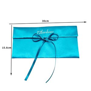 Estuche Ecológico Personalizado con Logotipo, Diseño Delgado en Satén Azul para Almacenamiento de Baterías Externas y Auriculares - Product Image 2