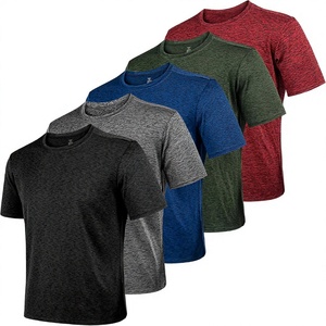 Camiseta de Manga Corta de Secado Rápido para Hombre, Corte Regular, Color Sólido, Cuello Redondo, Tejido de Punto Jersey, Serigrafía, Informal, Negro, Gris, Azul, XL - Product Image 2