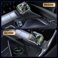 Émetteur FM Bluetooth pour voiture avec appels mains libres, amplification des basses, chargeur rapide USB C PD QC3.0, lumière RGB, lecteur MP3