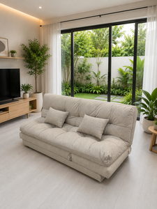 Chic Square 3-in-1 Convertible <b>Sleeper</b> <b>Sofa</b> with Custom Premium Fabric for Hotel Living Room - Product Image 1