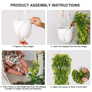 Guirlandes artificielles de gazon de renard, fleurs en plastique, verdure suspendue pour la décoration de la maison, mariage, plafond et mur. - Product Image 3
