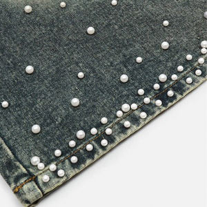 <span class=keywords><strong>Disai</strong></span> Hot Supplier Pantalones cortos de mezclilla de algodón 100% de alta calidad para hombres Vintage lavado perla adornado Baggy Longline Jorts - Product Image 5