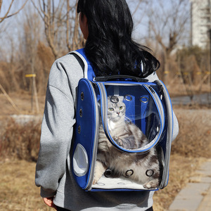Mochila Transparente para Mascotas Baolujie, Transportín Plegable y Transpirable para Gatos, Amarillo, Bolsa de Hombro Doble - Product Image 2