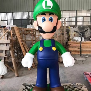 2024 Bán Buôn Ngoài Trời Phim Hoạt Hình Nhân Vật Nhân Vật Cuộc Sống Kích Thước Sợi Thủy Tinh Siêu Anh Hùng Mario Bức Tượng Đầy Màu Sắc Kim Loại Mạ Handmade - Product Image 5