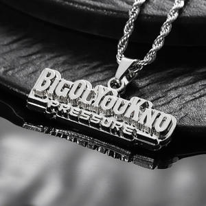 <span class=keywords><strong>Collana</strong></span> a Catena Cubana in Acciaio Inossidabile Dorato con Ciondolo Charm Cool in Metallo, Design Personalizzato per <span class=keywords><strong>Uomo</strong></span> e Donna - Product Image 2