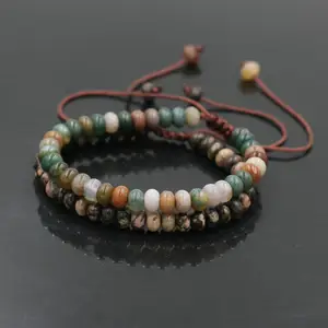 Bracelet de perles de boulier pour hommes et femmes, en pierre d'onyx indien, Bracelet porte-bonheur, Chakra, amitié, Couples, bijou féminin, cadeau