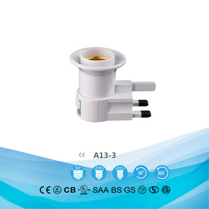 Adaptateur de douille de lampe E27 standard britannique A13-3 avec <span class=keywords><strong>prise</strong></span> électrique certifiée ROHS et interrupteur - Product Image 6