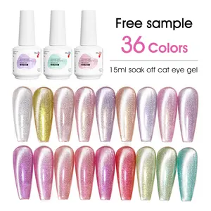 Missgel Free Sample Make Your Logo Mermaid Diamond 36 Colors Cat Eye Nail Art Magnetic Uv Gel Nail For Led Cat Eye Gel Polish