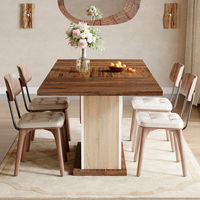Table à manger rectangulaire en bois de style rétro antique pour appartement hôtel villa