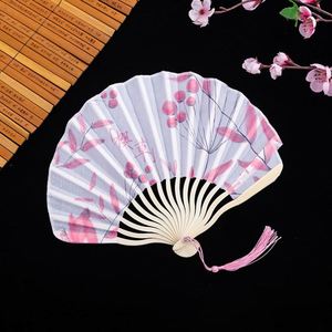 Abanicos de Mano Portátiles de Bambú, Personalizados, con Carcasa de Tela Plegable, Decorados y Pintados, para Fiestas o como Recuerdo de Festivales - Product Image 3
