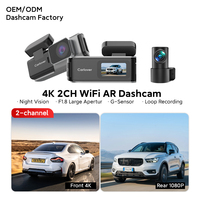 Caméra embarquée Ai Dashcam 4k avant et arrière, caméra embarquée Wifi 4k, caméra embarquée pour voiture, caméra embarquée avant et arrière 4k pour voitures