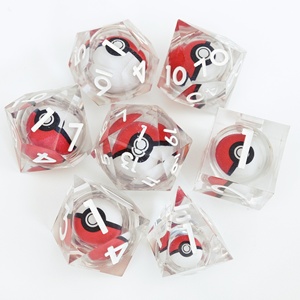 Juego de Dados Personalizados al por Mayor con Núcleo Líquido de Pokémon para Juegos de Rol de Mesa, Dados Hechos a Mano con Rotación de Poké Ball, Regalo de 7 Piezas - Product Image 2