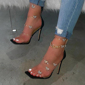 Chaussures à talons hauts pour femmes, nouveau Design, bon marché, vente en gros, chaussures à talons hauts transparents, chaussures Sexy pour femmes - Product Image 3