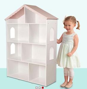 Casetta per Bambole, Mobili per Camera da Letto dei Bambini e Libreria Espositiva con Spazio di Archiviazione, Scaffale in Legno per Bambini - Product Image 2