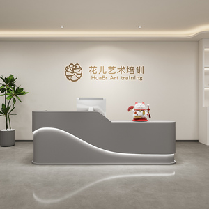 Sang trọng bằng đá cẩm thạch trắng mô hình tùy chỉnh kích thước bàn tiếp tân với nhiều không gian lưu trữ phía trước bàn - Product Image 2