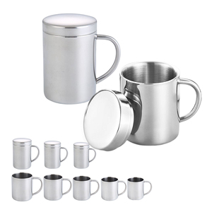 Tùy Chỉnh Cắm Trại 200Ml 300Ml 400Ml Cốc Bằng Thép Không Gỉ Kim Loại Đôi Tường Bia Trà Pint Carabiner Cà Phê Uống Cốc Với Xử Lý - Product Image 2