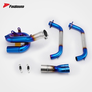 Sistema de Escape para Motocicleta Forsound, Precio de Fábrica al por Mayor, Tubo Frontal en Espiral de Acero Inoxidable <span class=keywords><strong>Azul</strong></span> Quemado para Yamaha <span class=keywords><strong>MT07</strong></span> - Product Image 2
