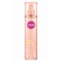 Brume corporelle scintillante rose en marque blanche OEM, vente en gros, spray corporel personnalisé, directement de l'usine, pour femmes, usage quotidien, 200 ml