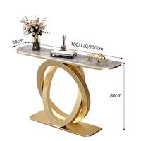 Table console moderne de luxe en acier inoxydable et bois doré pour la maison Meubles de salon pour villas et entrées