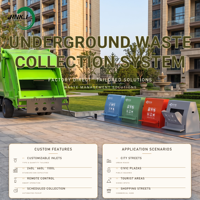 Système de collecte des déchets souterrain intelligent, hermétique et inodore, à levage hydraulique automatique pour collectivités municipales urbaines RNKJ