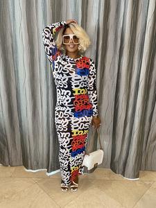 El último vestido MIDI de manga larga para mujer, ropa informal elegante para mujer con impresión digital y función ecológica - Product Image 4