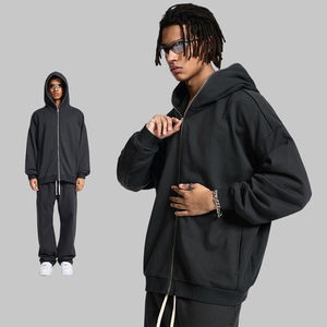 Nouveauté automne/hiver : <span class=keywords><strong>Sweat</strong></span>-shirt à capuche zippé doublé en polaire, épaissi, 430g, pour <span class=keywords><strong>homme</strong></span>, <span class=keywords><strong>sweat</strong></span>-shirt à capuche zippé - Product Image 4