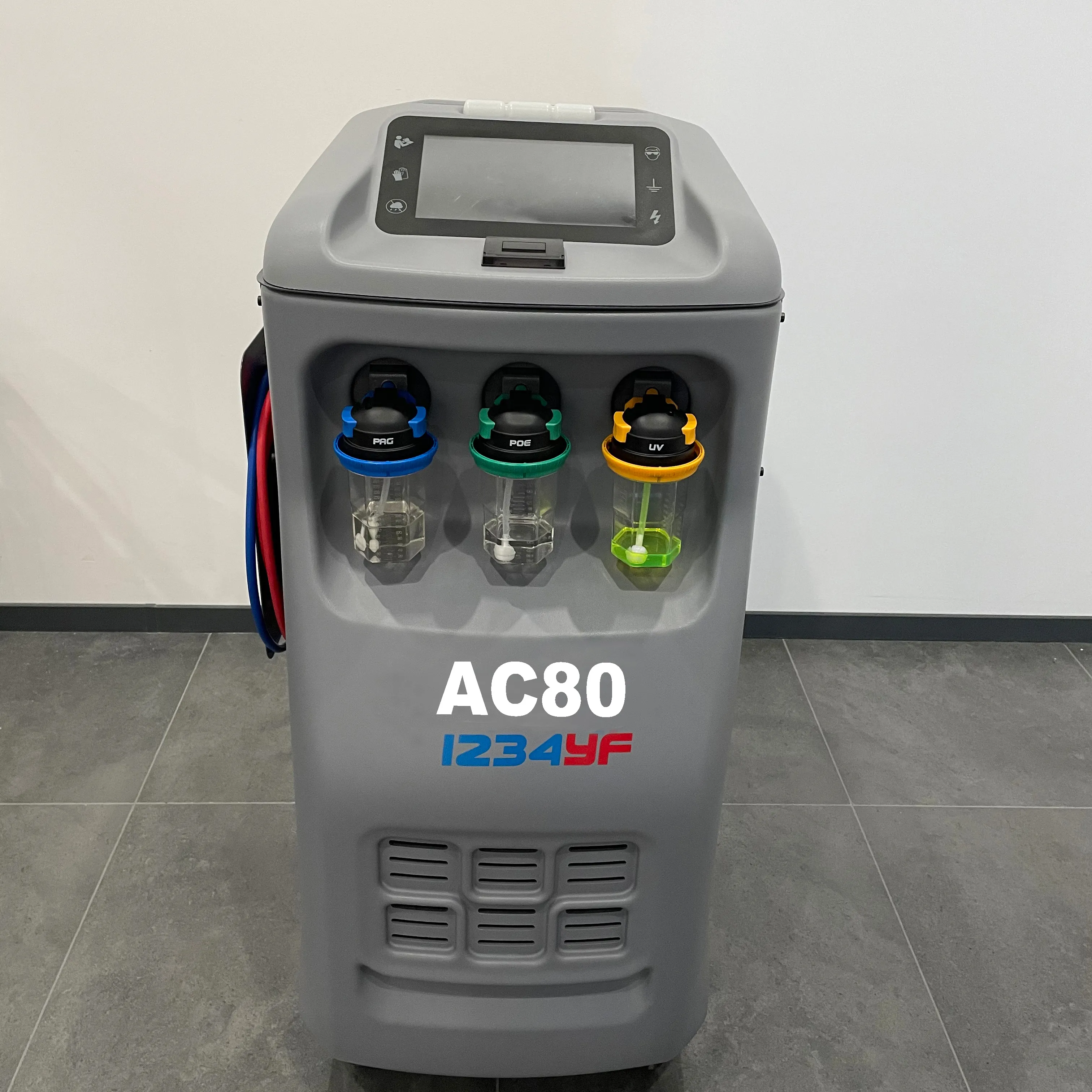 Model Otomatis Mesin Pemulihan Pengisian Gas Refrigerant R1234yf Tampilan Digital