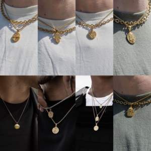 Collar con Colgante de Moneda Janiforme de Zeus y <span class=keywords><strong>Hera</strong></span> en Dos Tonos Personalizado, Collar con Colgante de Amuleto del Dios Zeus de la Mitología <span class=keywords><strong>Griega</strong></span> - Product Image 6