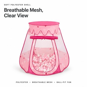 Grande Tenda Pieghevole a Forma di Stella per Bambini con Piscina di Palline e Design Casa <span class=keywords><strong>delle</strong></span> Principesse in Poliestere per Uso Interno/Esterno - Product Image 4
