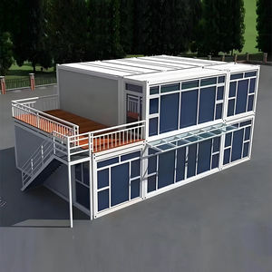 Maisons préfabriquées détachables blanches, 2 garages, deux étages, bureau moderne et utilisation hôtelière, installation rapide - Product Image 5