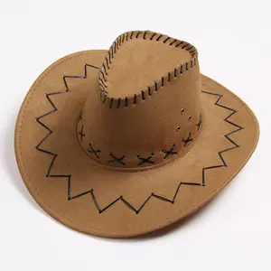 Nouvelle Mode Bord Femme Homme Porter Des Chapeaux Western Cowboy Steppe Plage Soleil Chapeau Casquettes