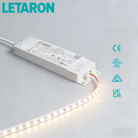 LETARON Transformador Aislado de 220V a 12V, IP44 Impermeable, 1-50W, Super Delgado para Tiras de Luz LED, Controlador de 12V