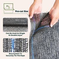 Filet pare-soleil pour allée, serre, champs agricoles, jardin, protection UV noire avec œillets et coins renforcés