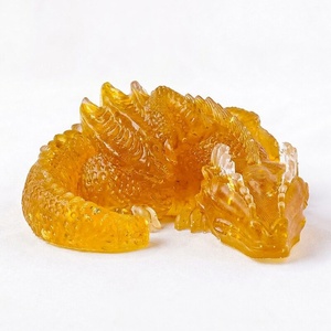 Natural Crystal Gravel Resin Dragon Drop Animal Patterned <strong>Rubber</strong> <strong>Doll</strong> for Office &amp; Home Crafts Decoration - Product Image 5