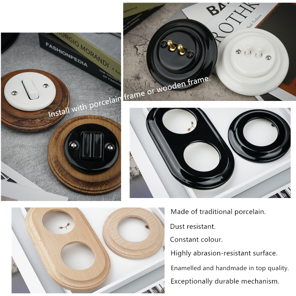 Keruida Brand Retro Ceramic Rotary Switch - Vintage Style