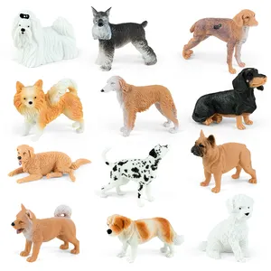 Giocattoli realistici per animali da fattoria 10CM Set di giocattoli per animali in plastica per cani 12 pezzi modelli per animali domestici per bambini piccoli